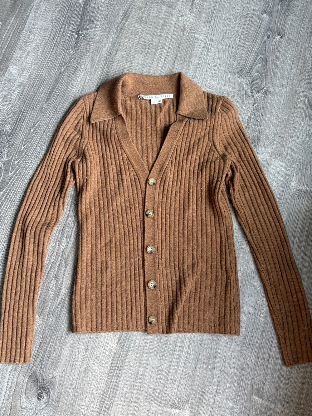 Veronica Beard Lazana Ribbed Cashmere Cardigan, almost NWT.
